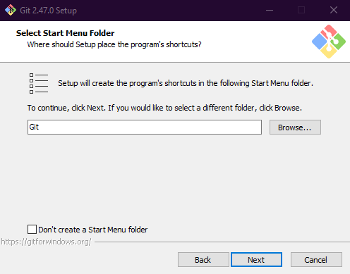 Start menu folder