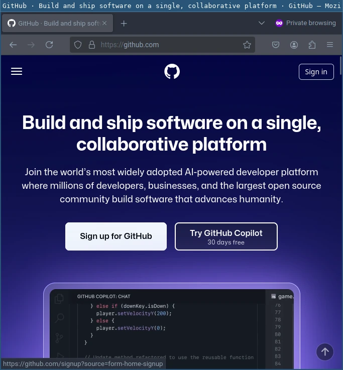 Github Homepage